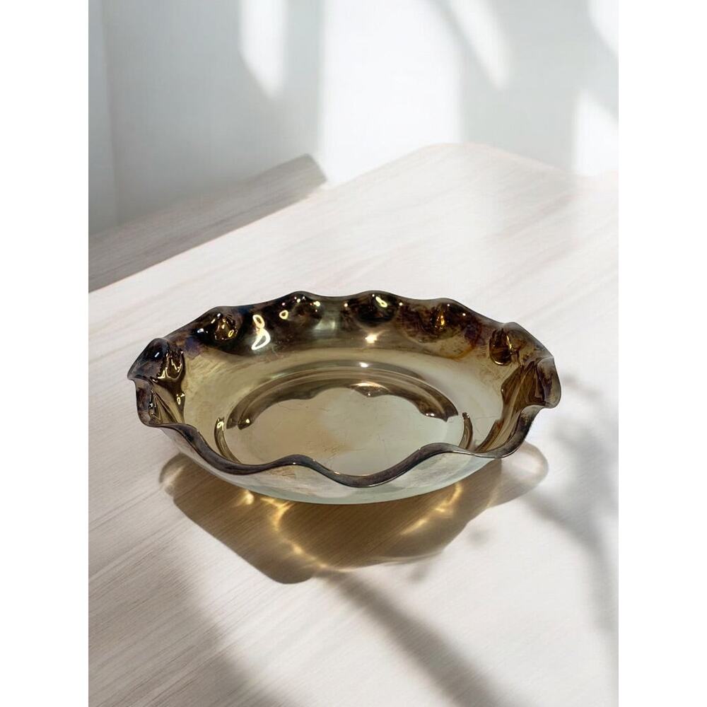 Reed & Barton 115 Silverplate Ruffled Edge Serving Bowl Vintage 10.75 Inch